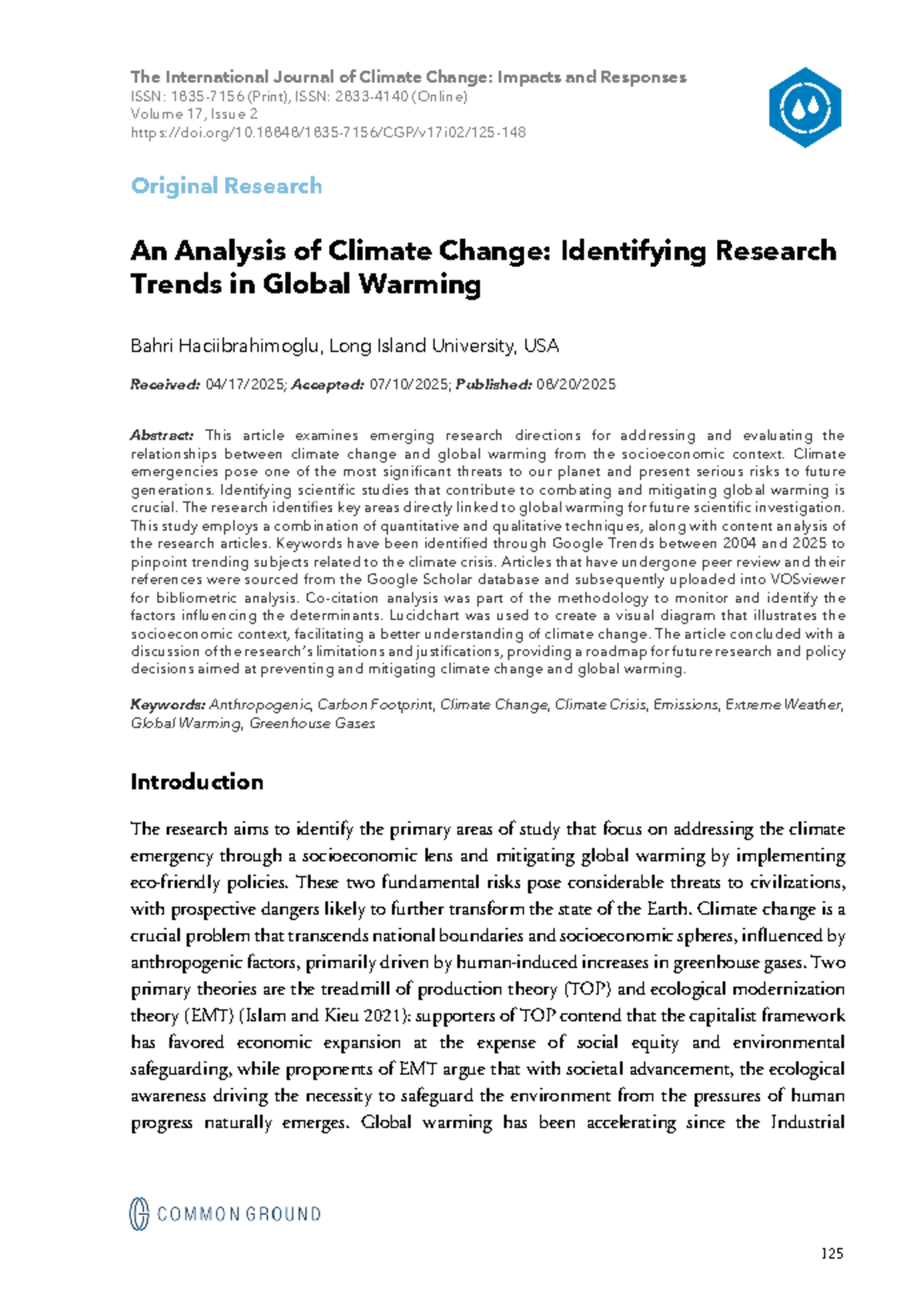 Research Trends in Climate Change and Global Warming - Studocu