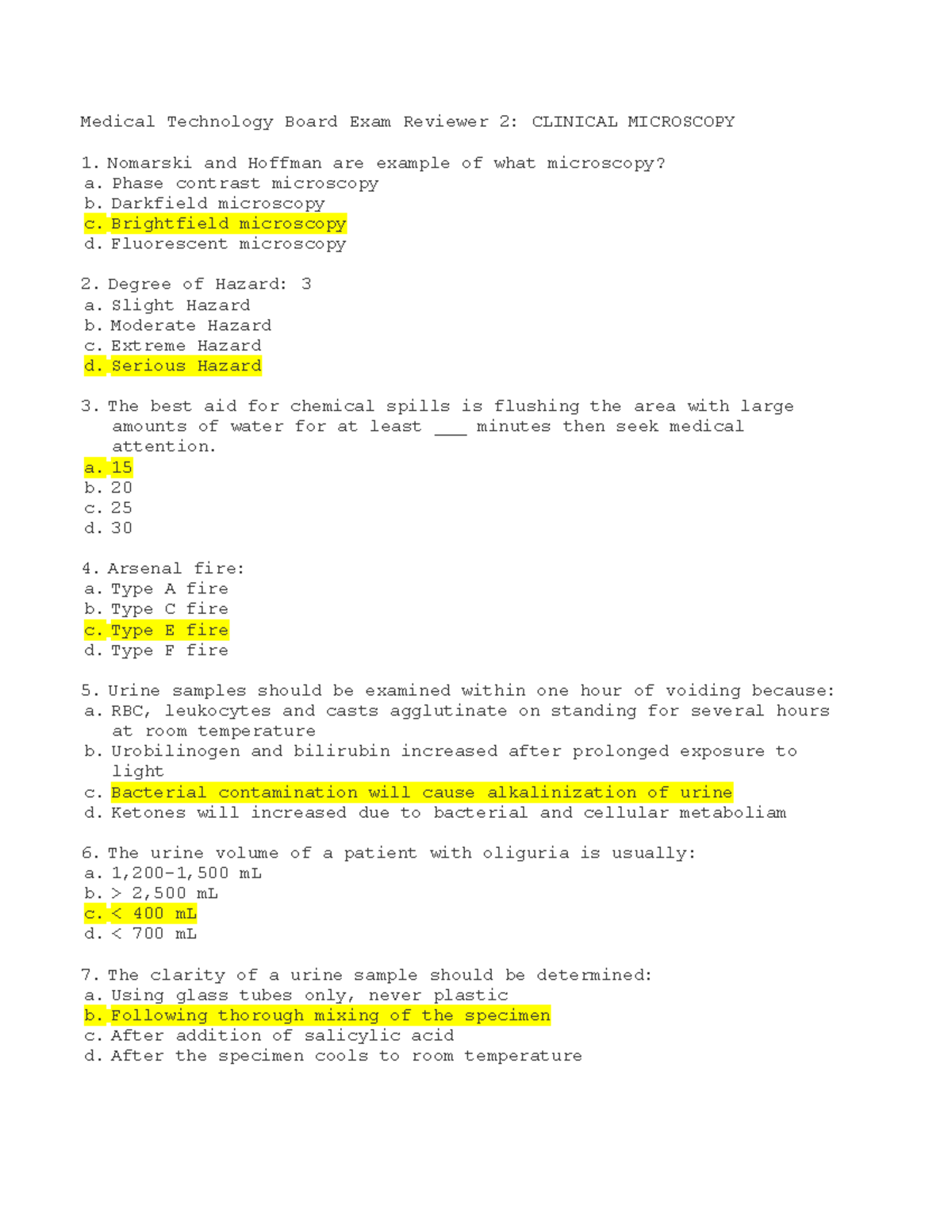 Medical Technology Board Exam Reviewer 2: Clinical Microscopy Insights ...