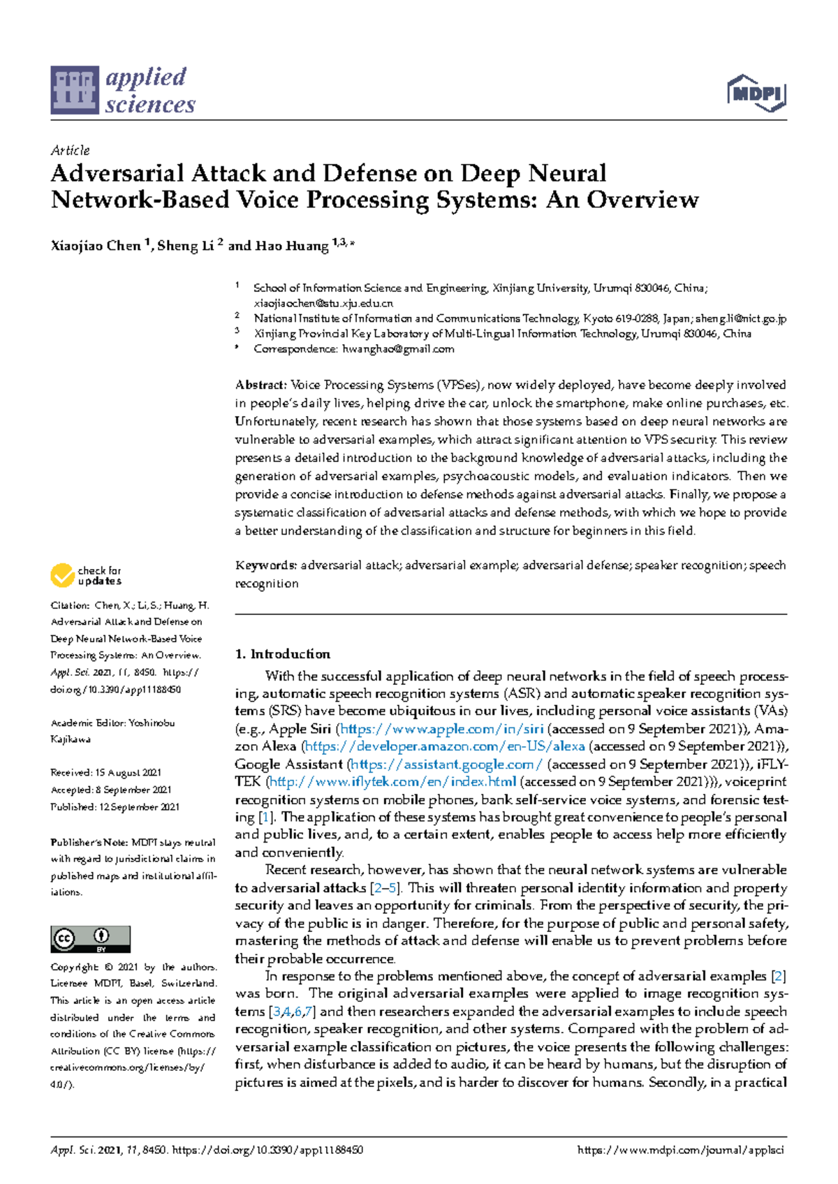 Adversarial Attack and Defense on Deep Neural Netw - applied sciences ...