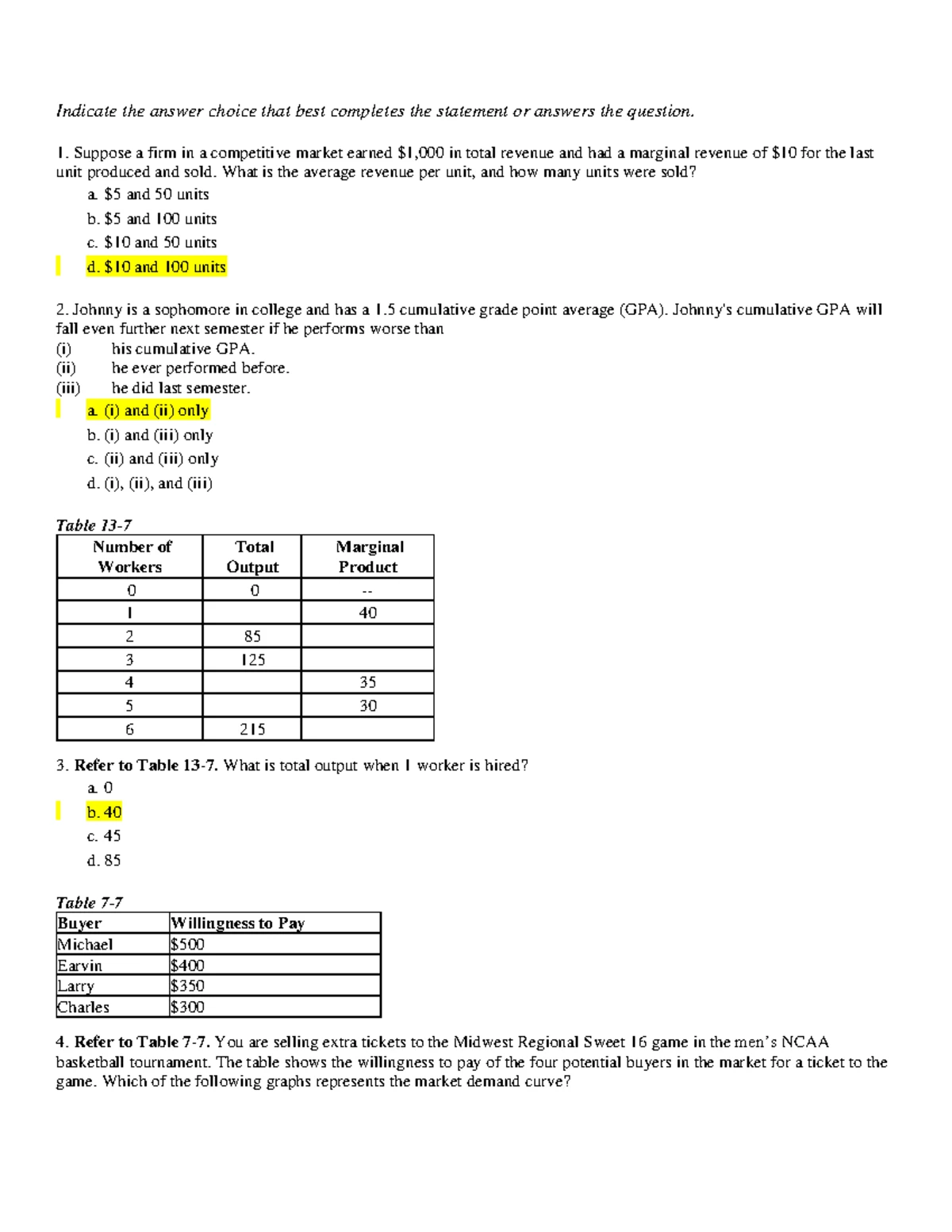 Sample Midterm Exam 1 for Econ 101: Market Dynamics & Elasticity - Studocu
