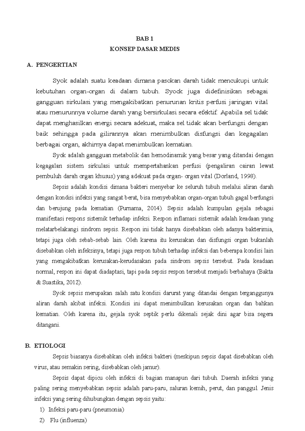 SYOK SEPSIS: KONSEP MEDIS DAN KEPERAWATAN - DHWH - Studocu