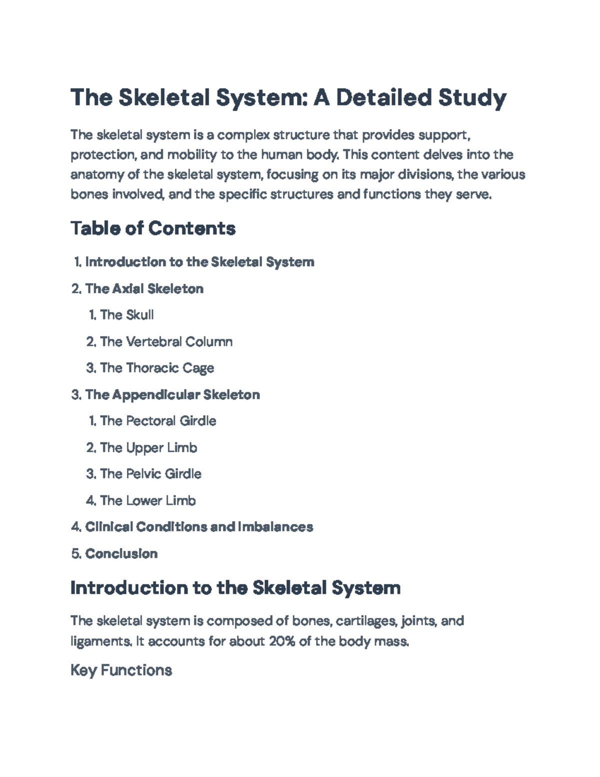 The Skeletal System: Comprehensive Overview and Clinical Insights - The ...