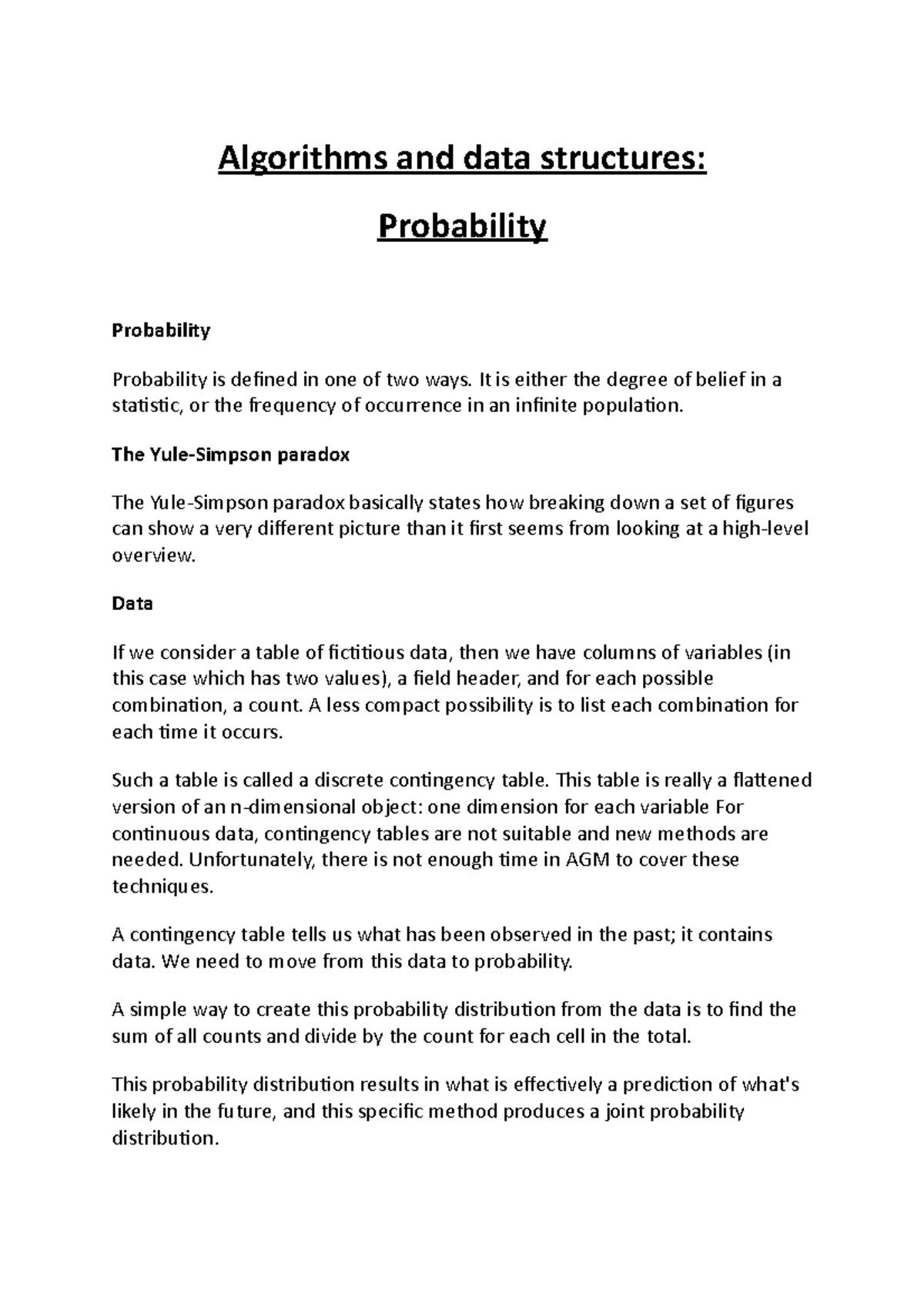 Algorithms and data structures- Probability - Algorithms and data ...