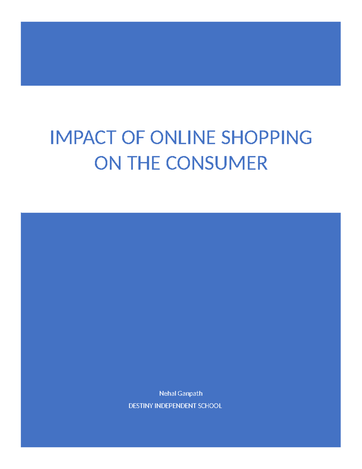 Impact of Online Shopping on Consumer Behavior - CAT PAT - Studocu