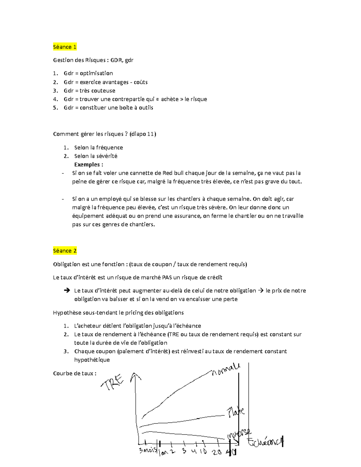 Notes gestion des risques - Séance 1 Gestion des Risques : GDR, gdr Gdr ...