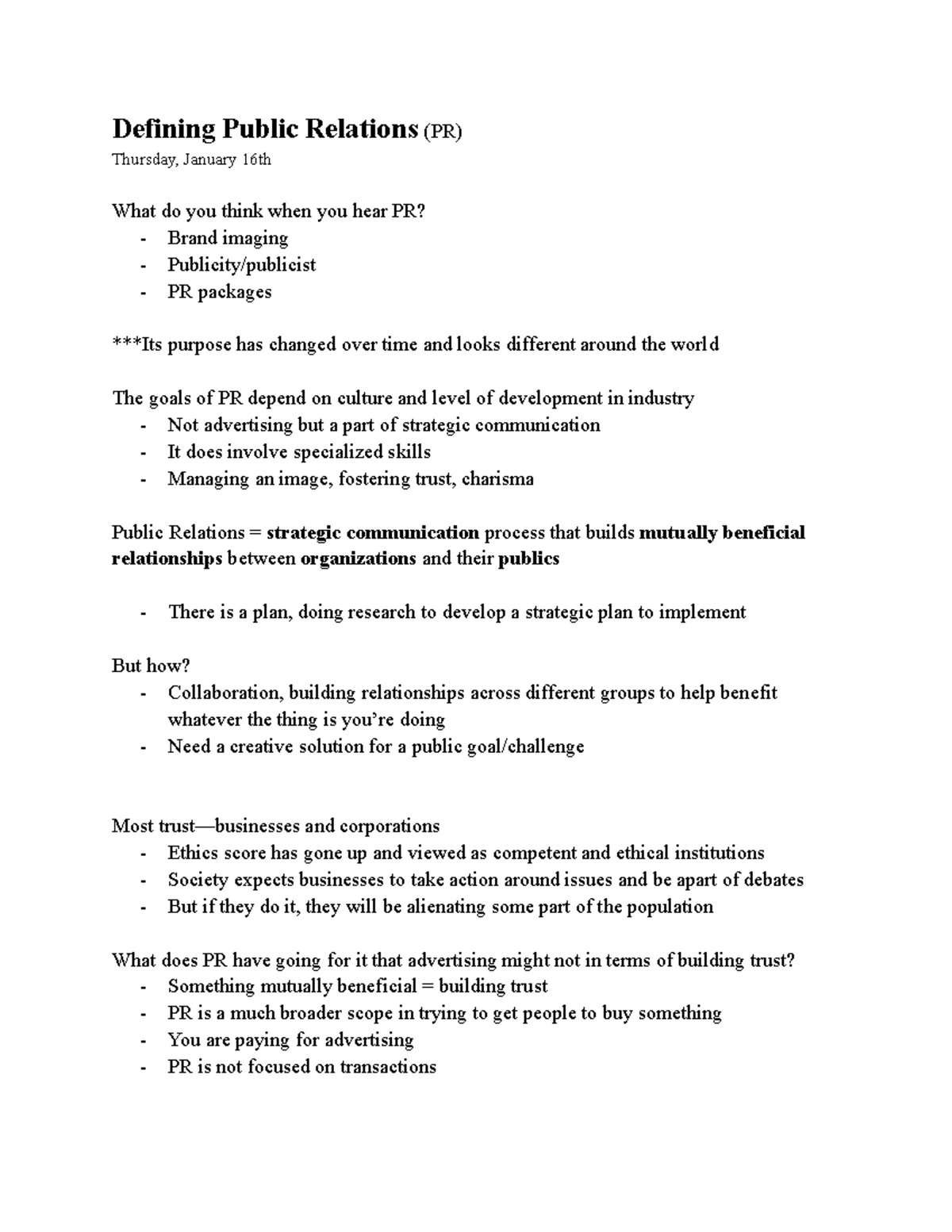 APRD 1003 Chapter 2: Evolution of Public Relations Through History ...