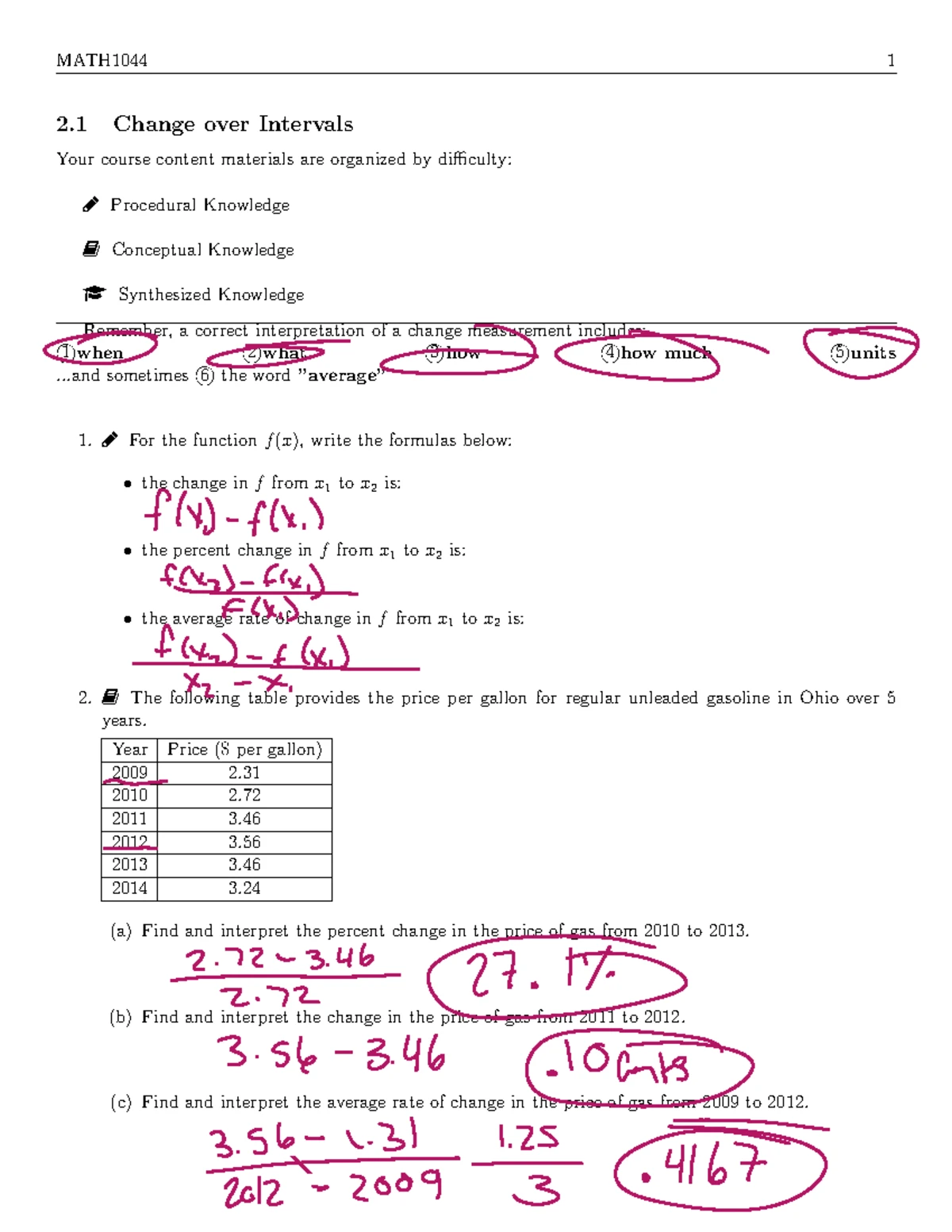 2 4Problem Set Key - Practice problems and solutions to 2.4 - MATH1046 ...