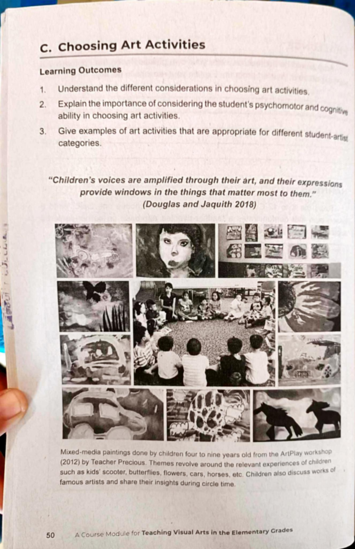 Teaching ARTS 3: Effective Strategies for Choosing Art Activities - Studocu