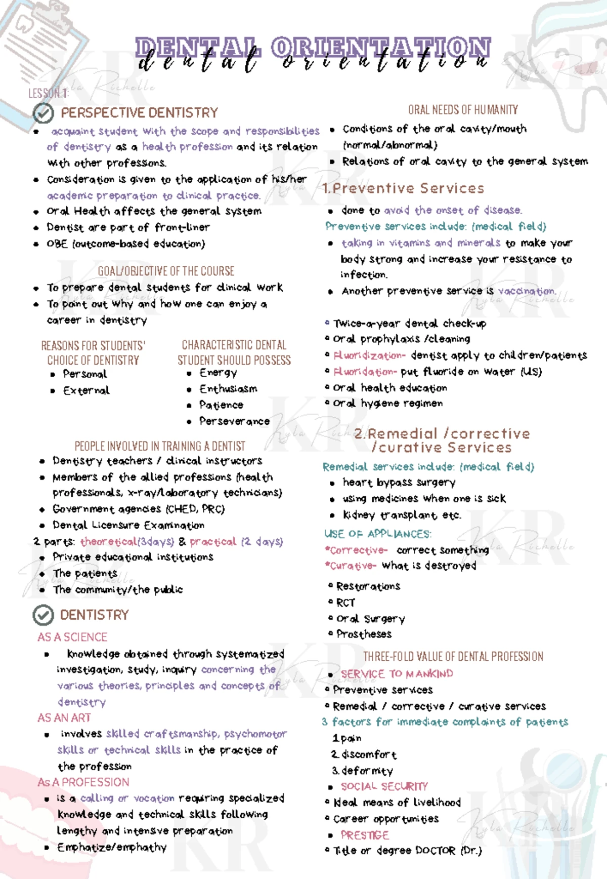 Mathematics in the Modern World: 1st Year Notes for Dentistry Students ...