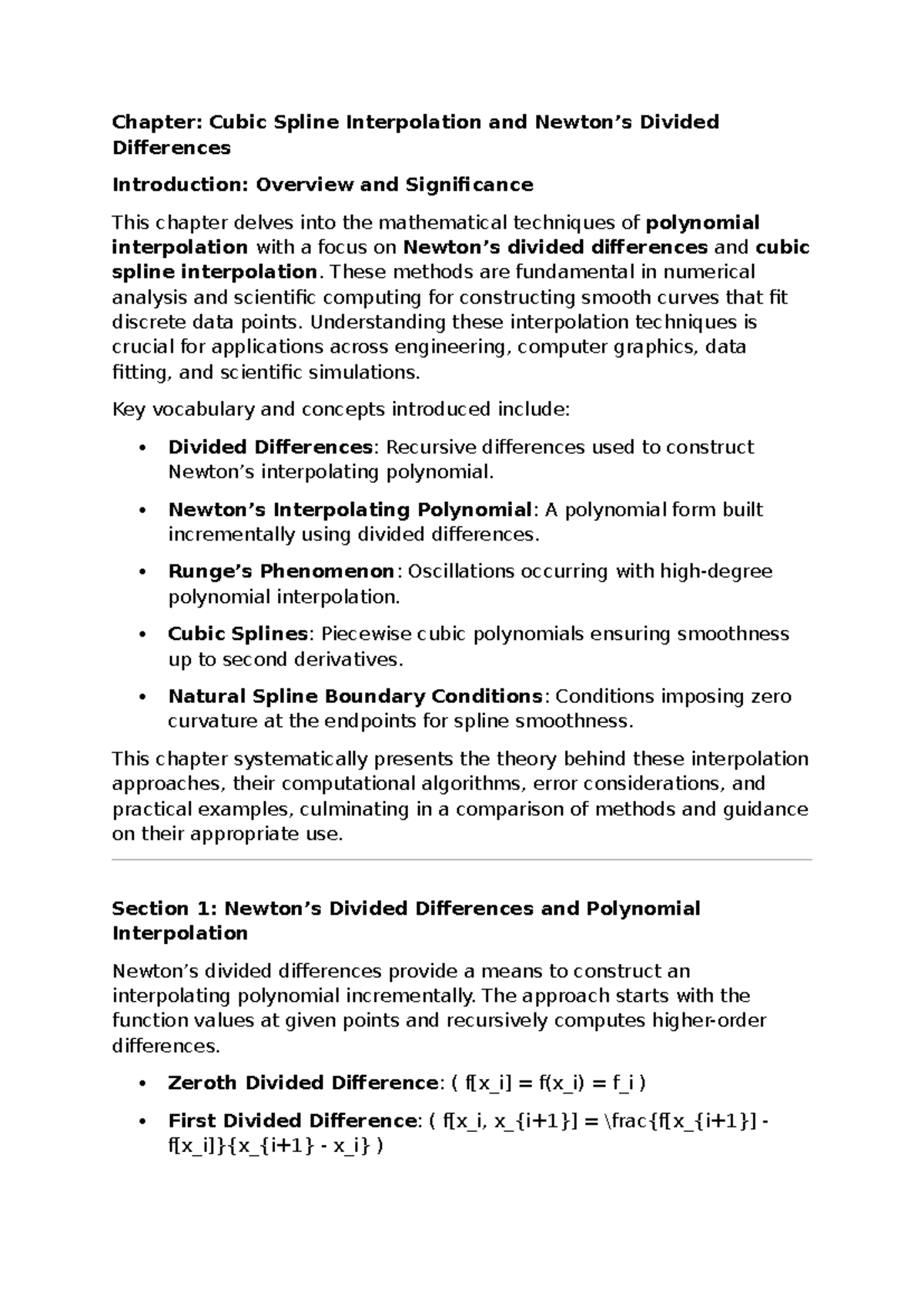 APPM2025A - Chapter on Cubic Spline Interpolation Techniques - Studocu