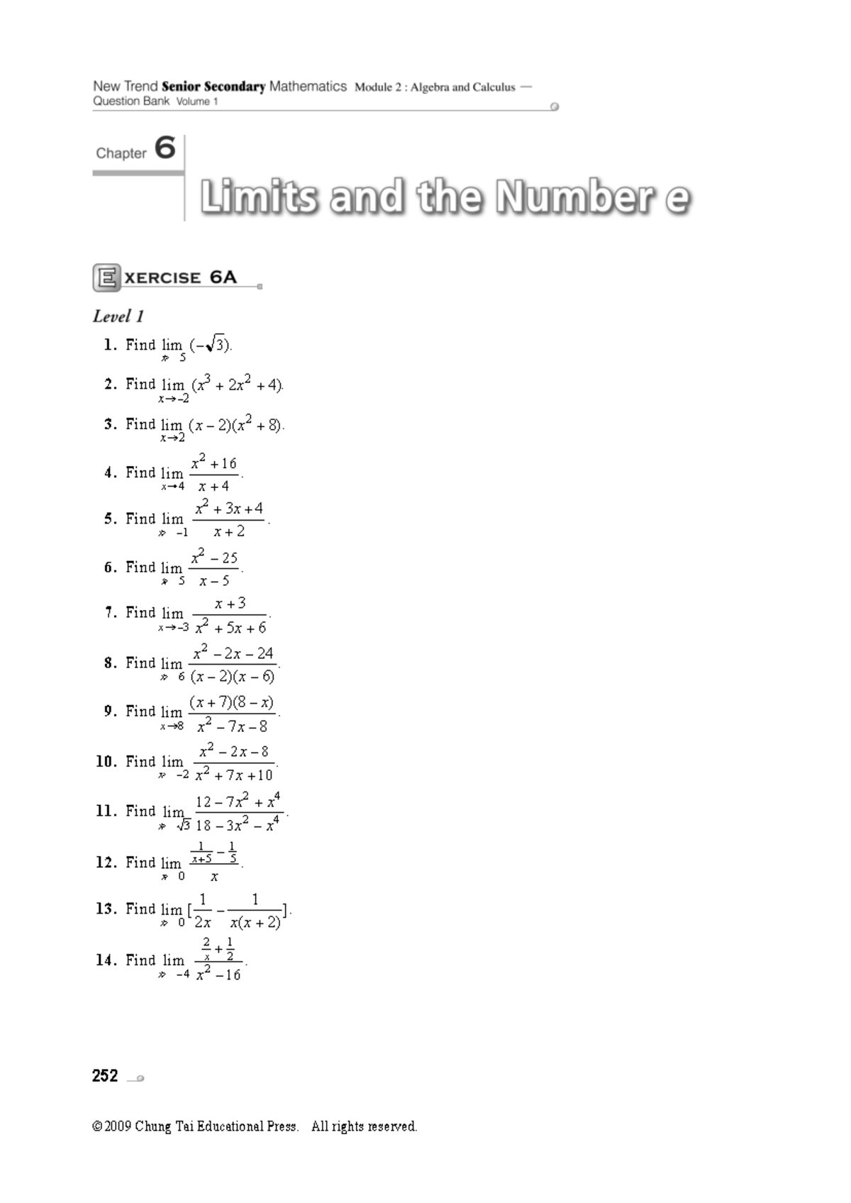 Ch6 Limits & the Number e - Exercises Solutions Q - Studocu