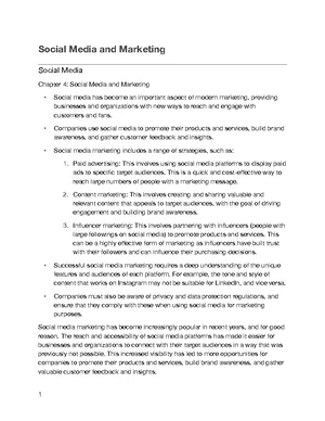 Social Media Marketing - Study Notes & Assignments - Studocu