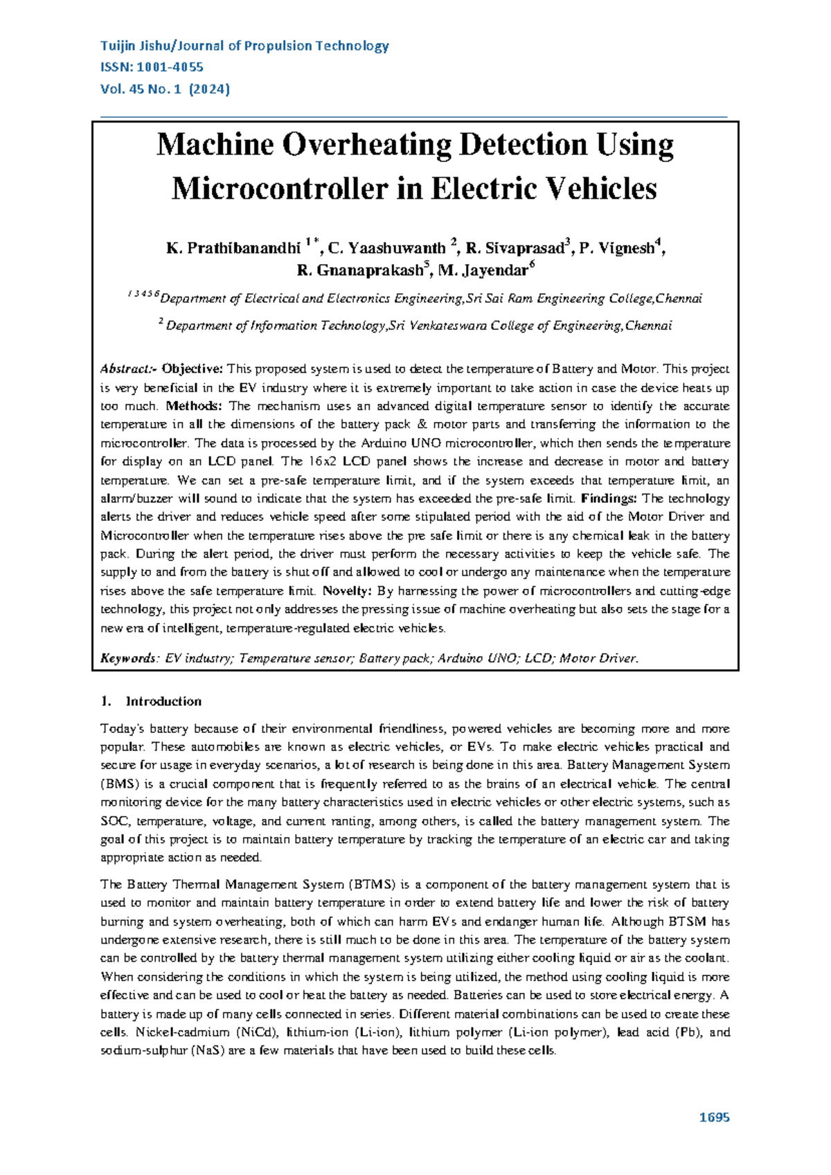 Machine Overheating Detection in EVs Using Microcontroller Technology ...