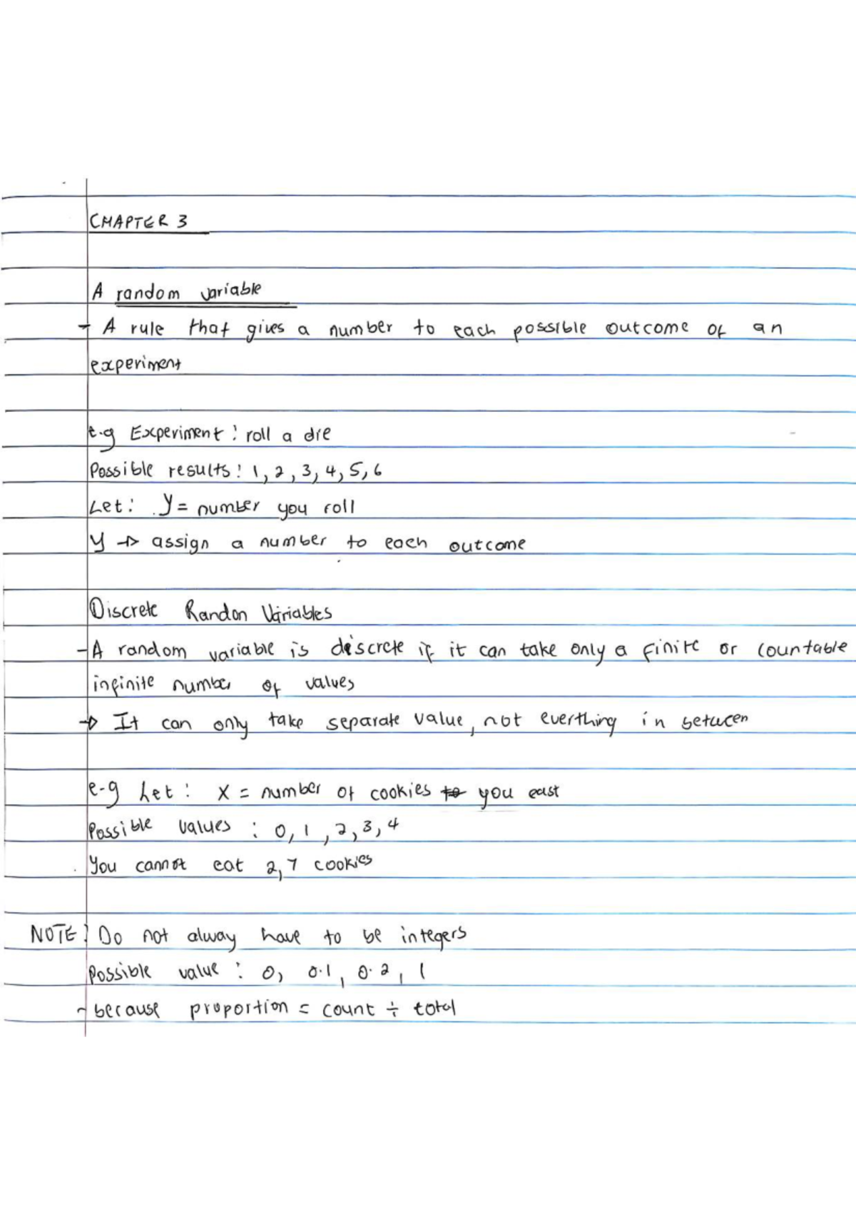 Mathematical Statistics CHAPTC 3: Random Variables and Outcomes - Studocu