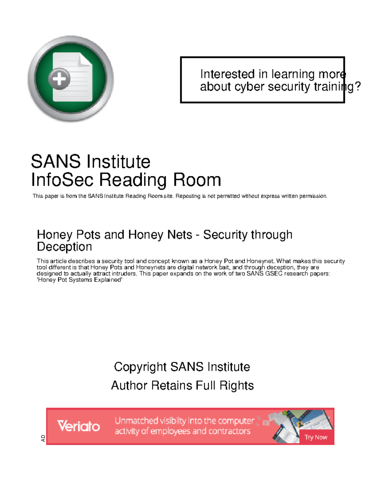 Honey pots honey nets security deception 41 - Interested in learning ...
