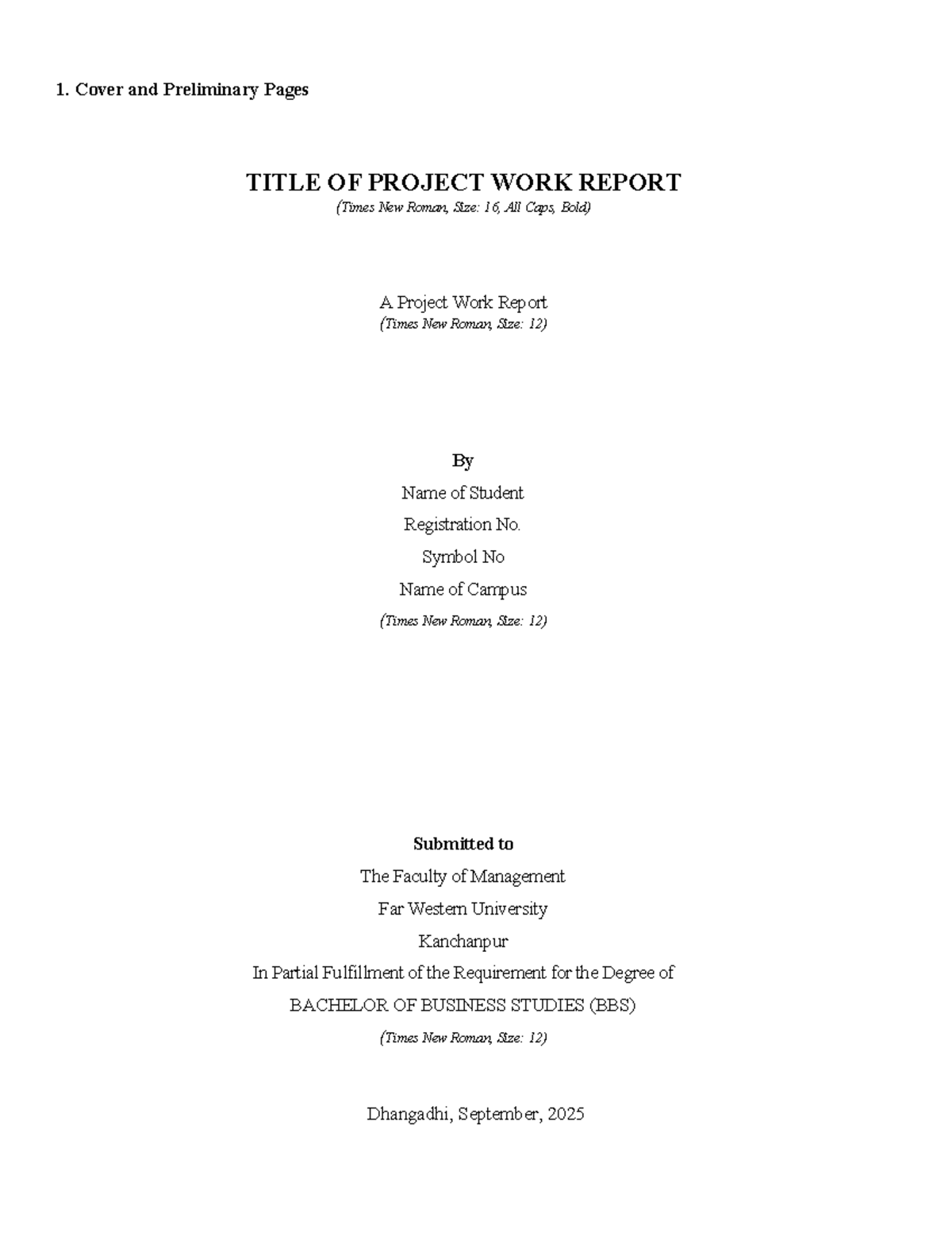 Guidelines for Writing Project Work Report (PWR 2) - Studocu