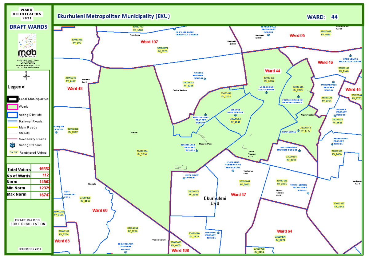 Draft Wards Delimitation 2021 - Ekurhuleni Municipality EKU 33020 - Studocu