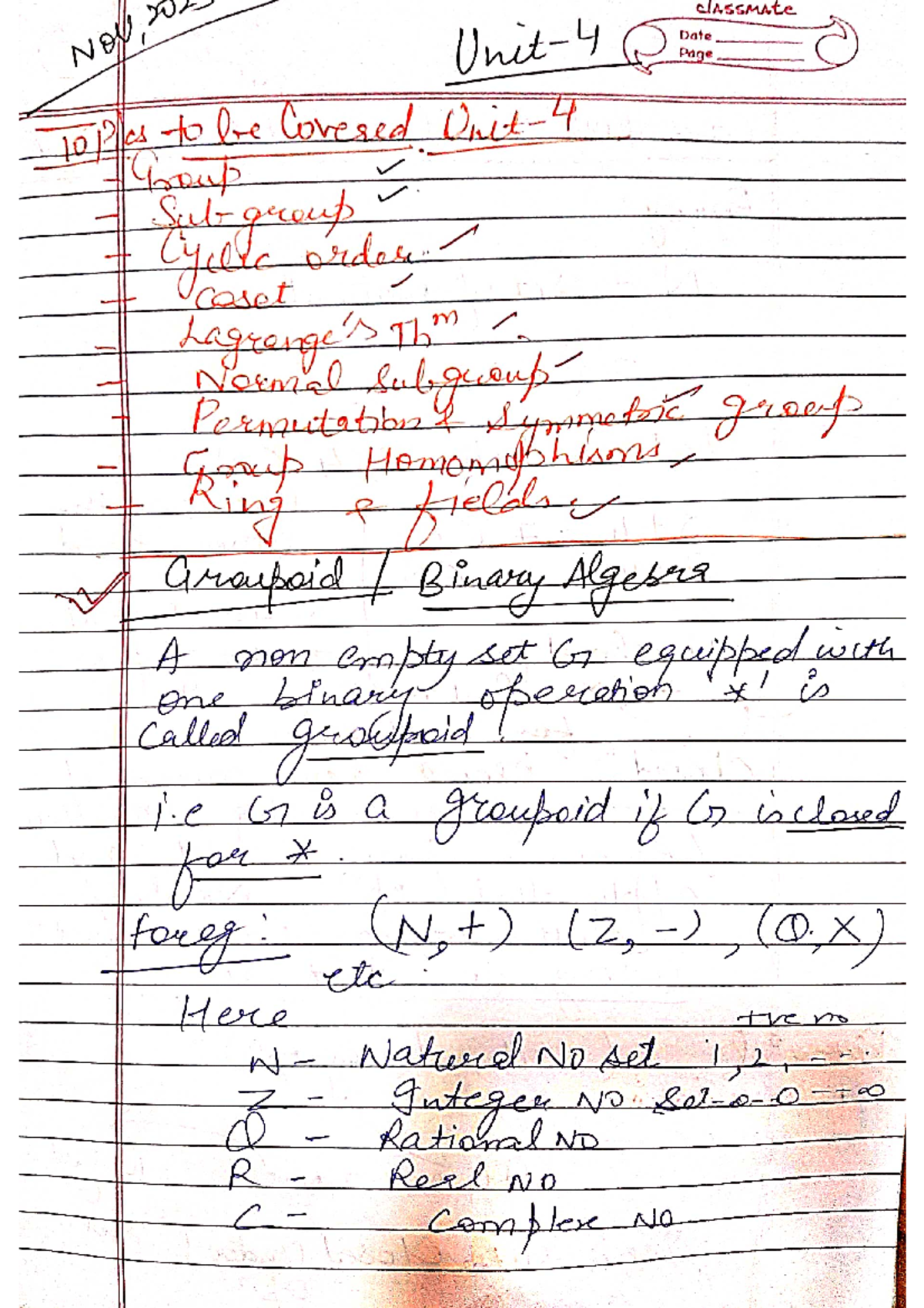 Unit 4 DSTL - Group Theory Handwritten Notes and Key Concepts - Studocu