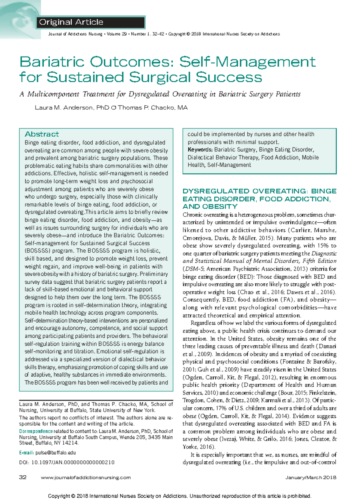 Bariatric Outcomes: A Holistic Approach to Self-Management in Surgery ...