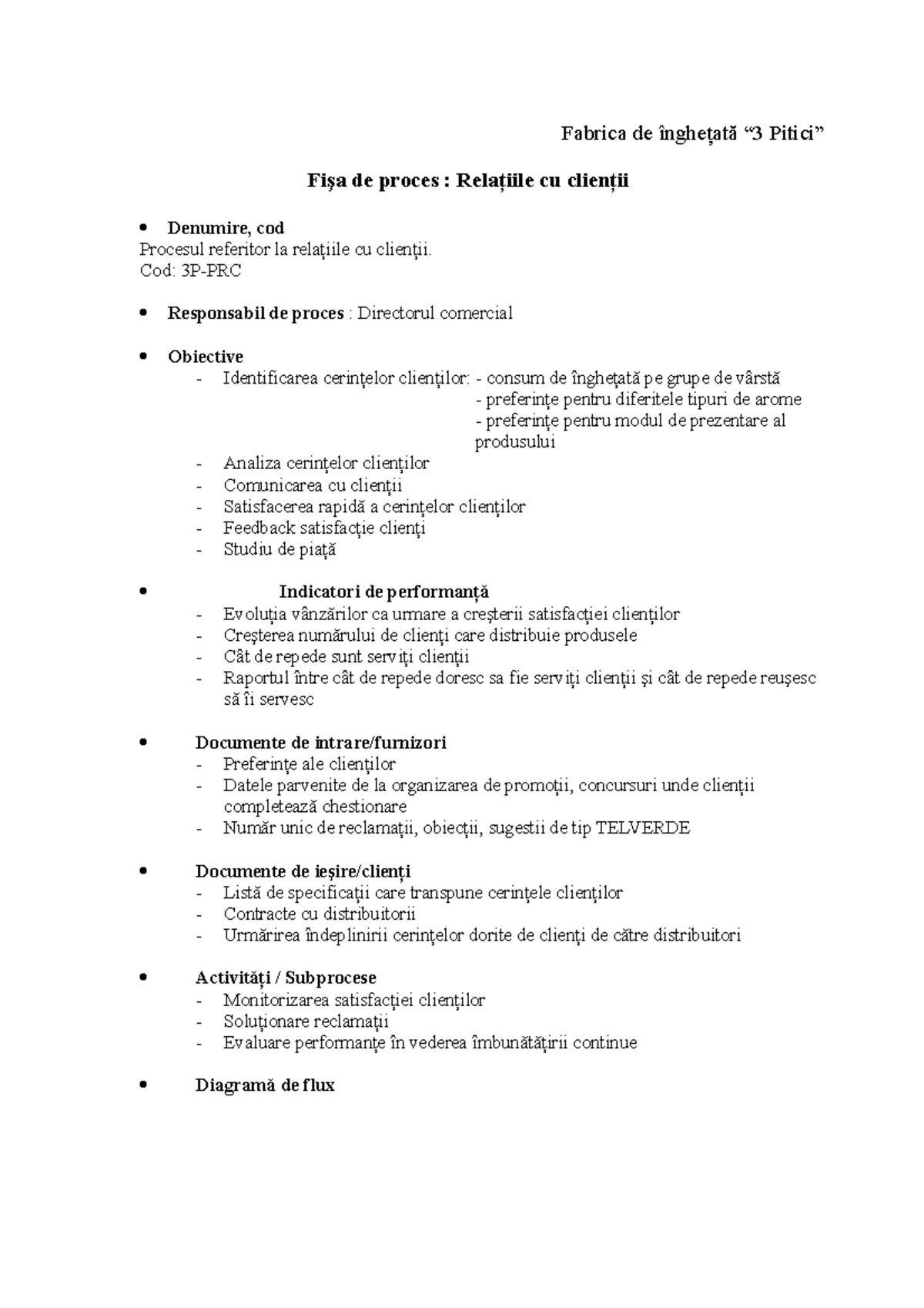 Proiect Managementul Productiei - Management General - UniTBv - Studocu
