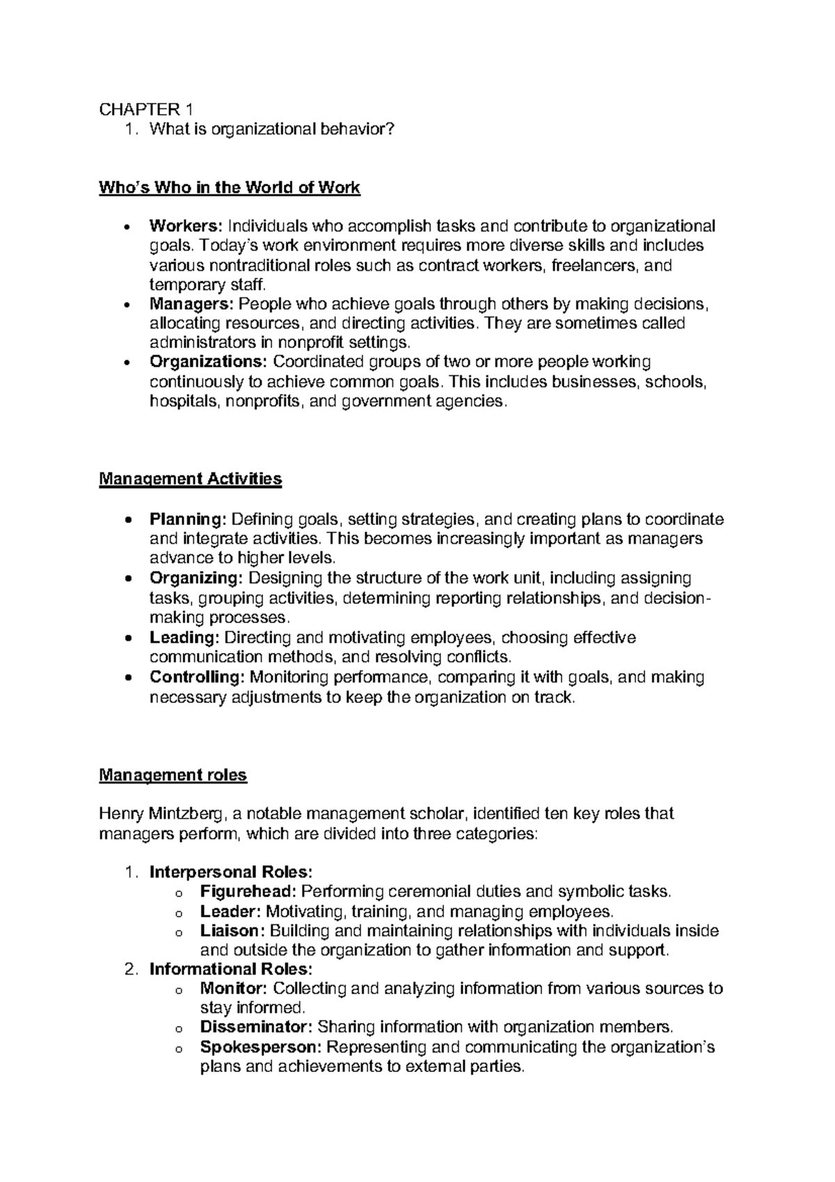 Summary of Organizational Behavior Concepts (OB 101) - Studeersnel