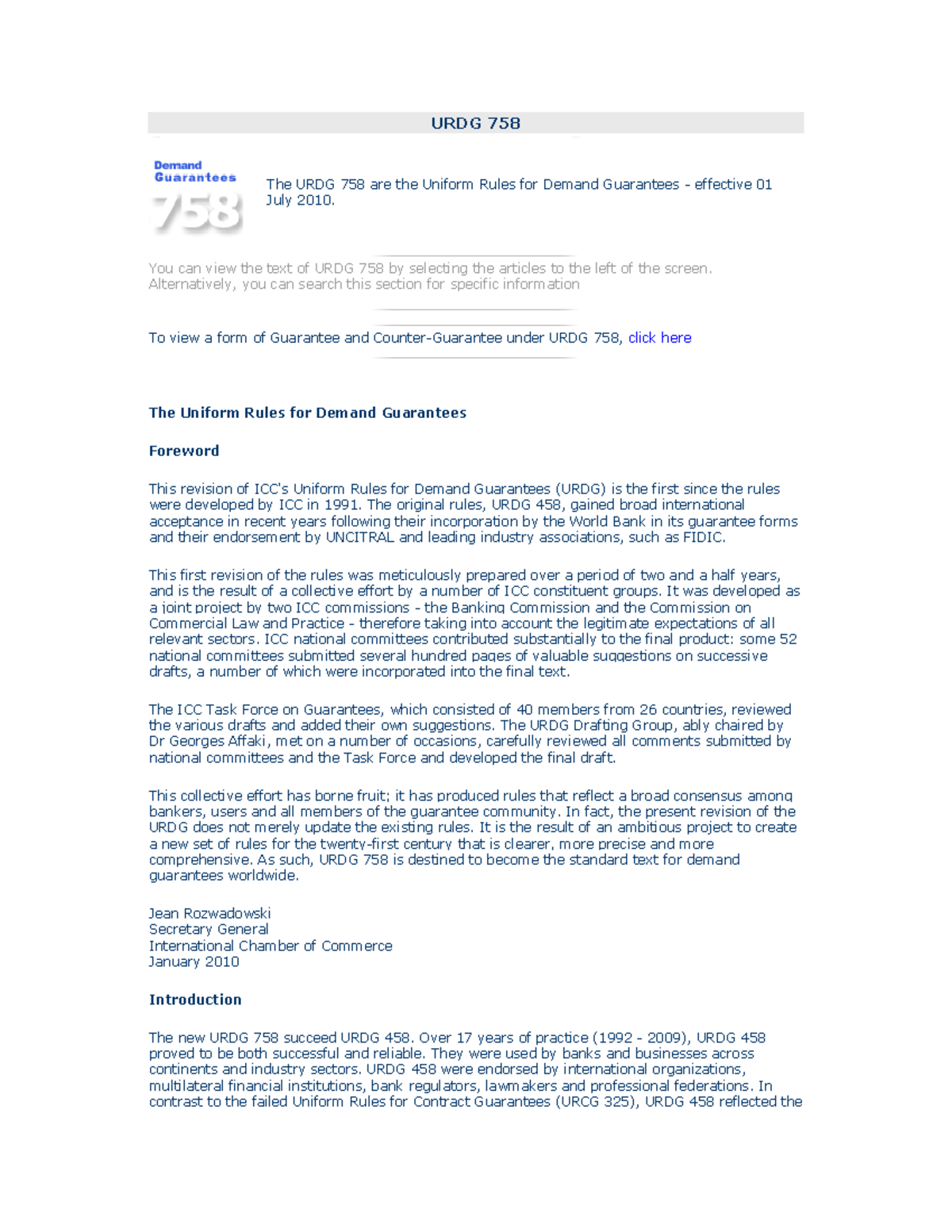 URDG 758 - Uniform Rules for Demand Guarantees Overview - Studocu