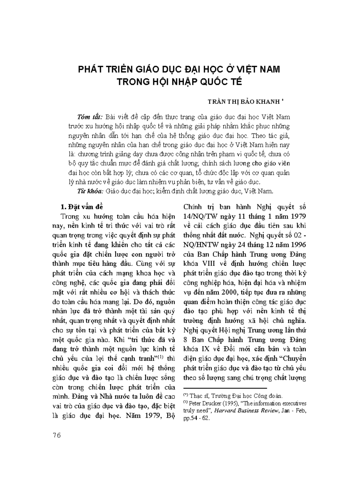 PHAT TRIN GIAO DC DI HC VIT NAM T - Tạp chí Khoa học xã hội Việt Nam ...