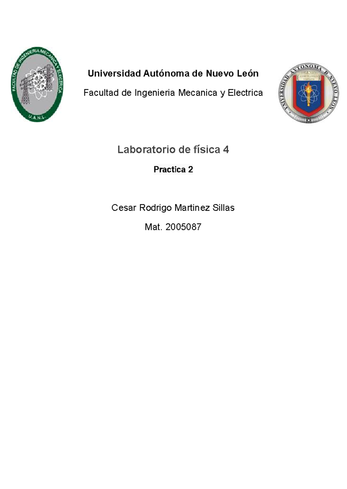Practica 2: Reflexión de la Luz - Lab Fisica 4 - UANL - Studocu