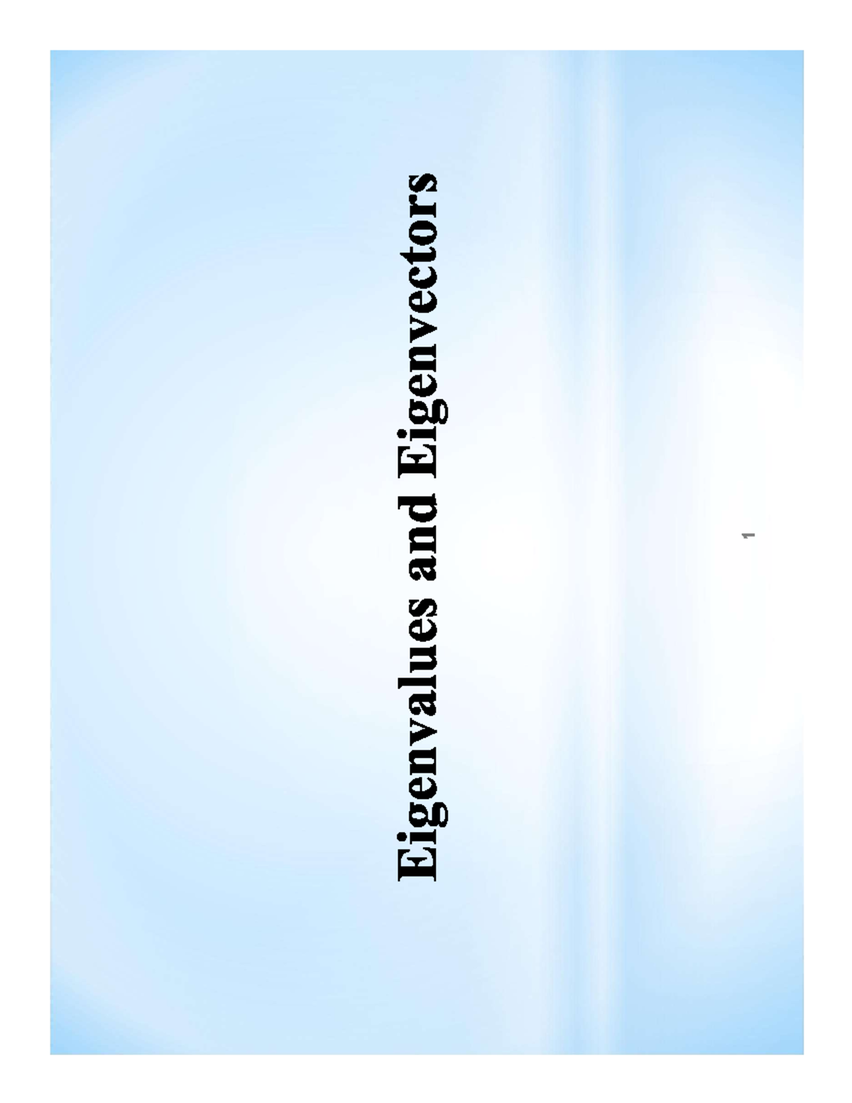 Eigenvalues and Eigenvectors: Comprehensive Study Notes - Studocu
