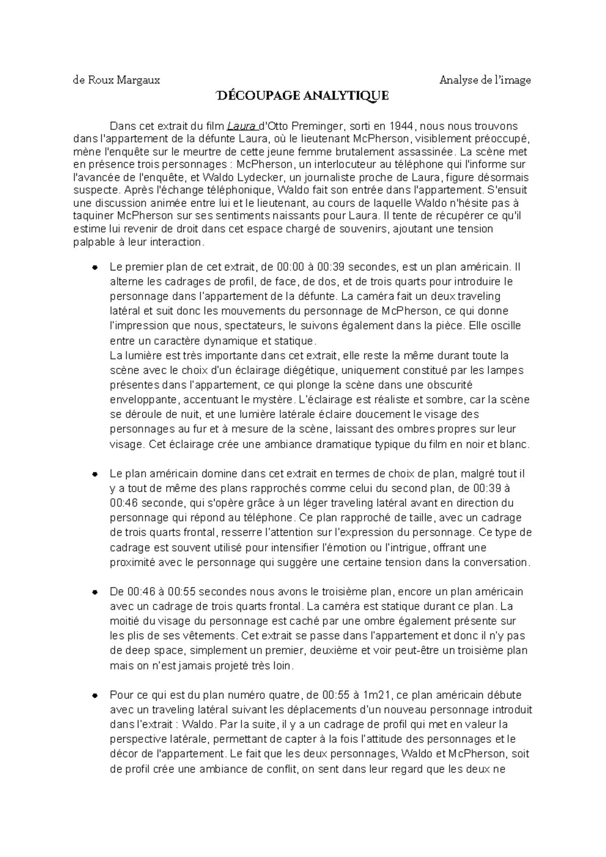 Glossaire d'Analyse Filmique - R. Delord - Français/Latin - Studocu