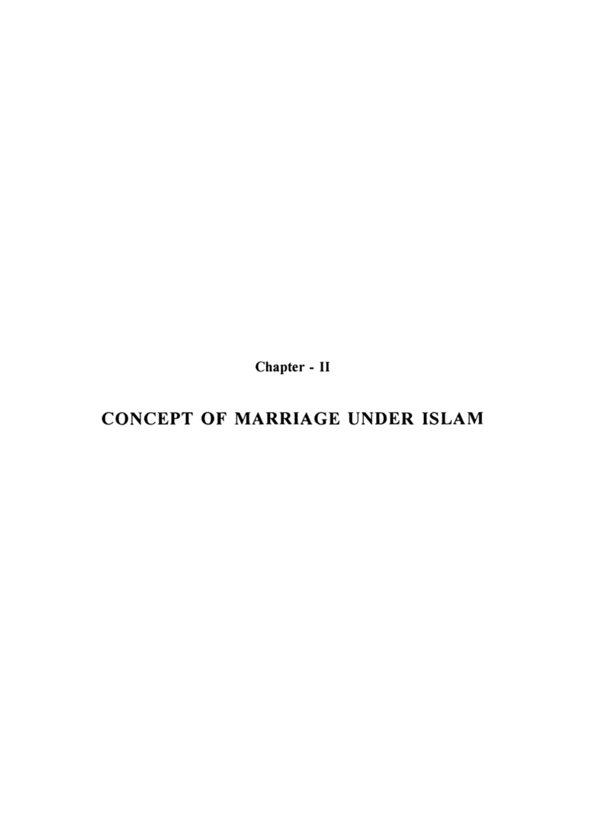 FL - Researching - Chapter - II CONCEPT OF MARRIAGE UNDER ISLAM ...