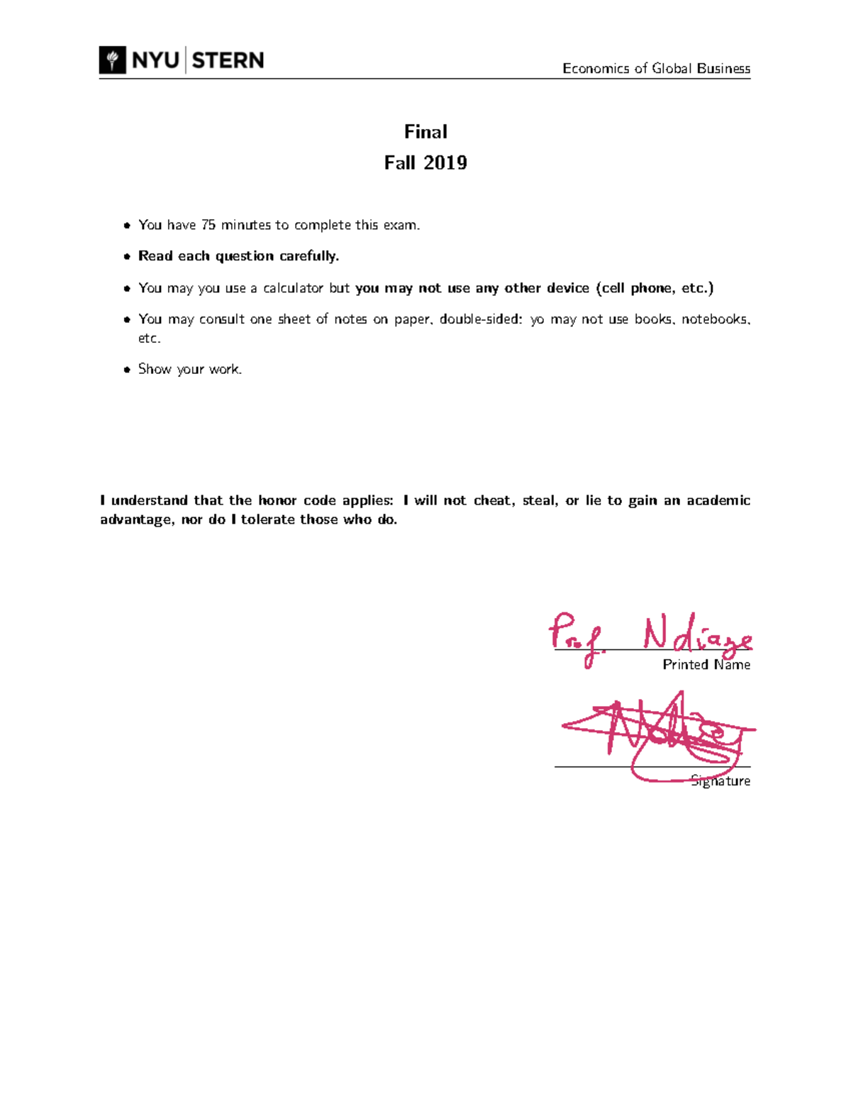 EGB Final Exam Questions and Guidelines - Fall 2019 - Studocu