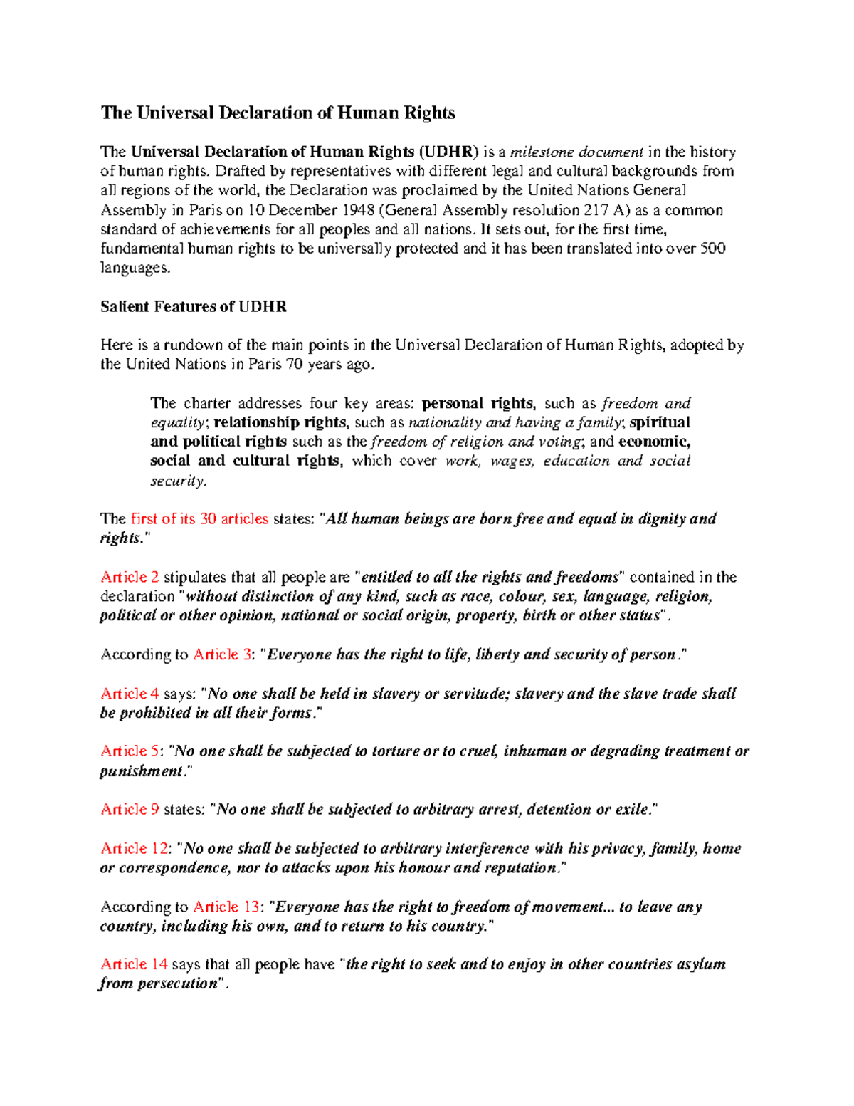 Human Rights Law Review (HR 101): Insights on UDHR and Key Instruments ...