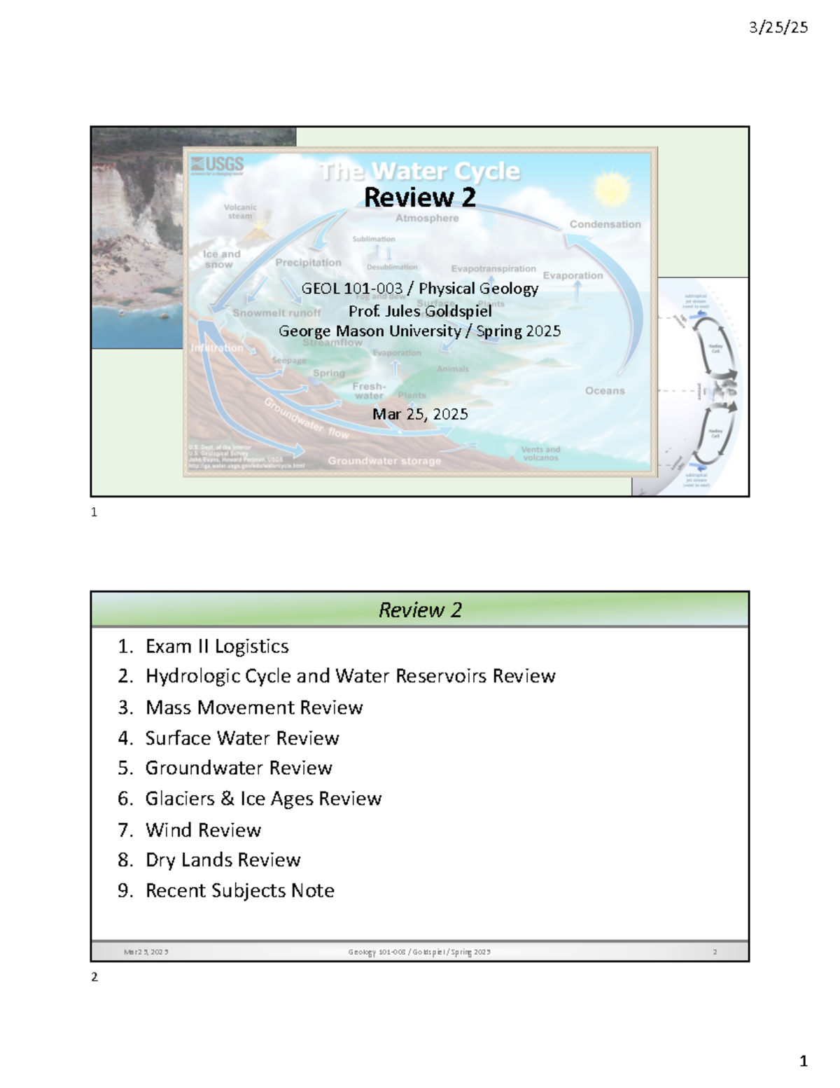 Geology 101-003 / Exam II Logistics and Review Notes - Spring 2025 - 30 ...