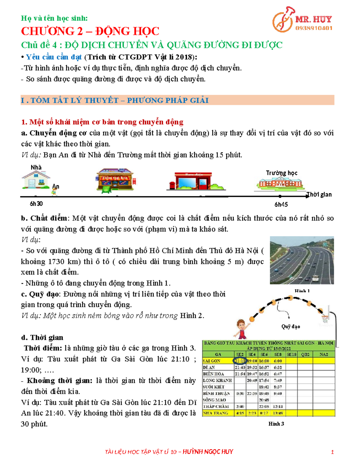 CHƯƠNG 2 ĐỘNG HỌC: ĐỘ DỊCH CHUYỂN VÀ QUÁNG ĐƯỜNG ĐI ĐƯỢC - VẬT LÍ 10 - Document Preview
