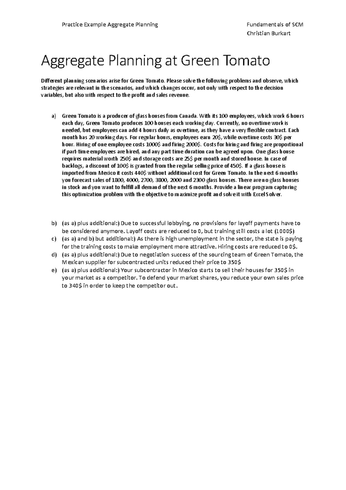 Session 6 Practice Example Aggregate Planning - Practice Example ...