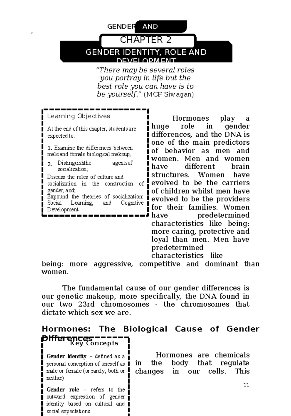 GENDER AND SOCIETY CHAPTER 2: GENDER IDENTITY, ROLE & DEV. - Studocu