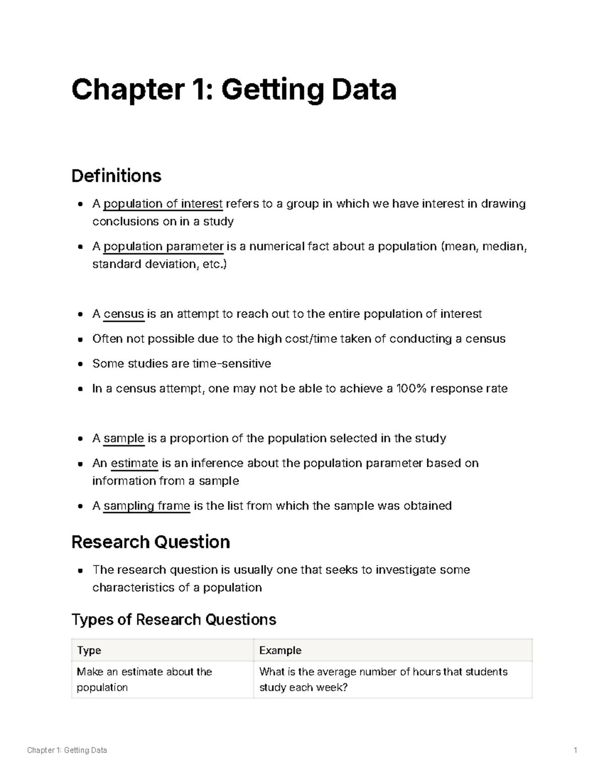 GEA1000 Final Exam - Chapter 1: Understanding Data Collection - Studocu