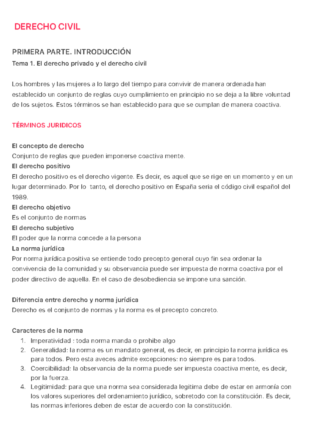 DERECHO CIVIL 101: Introducción y Conceptos Fundamentales - Studocu