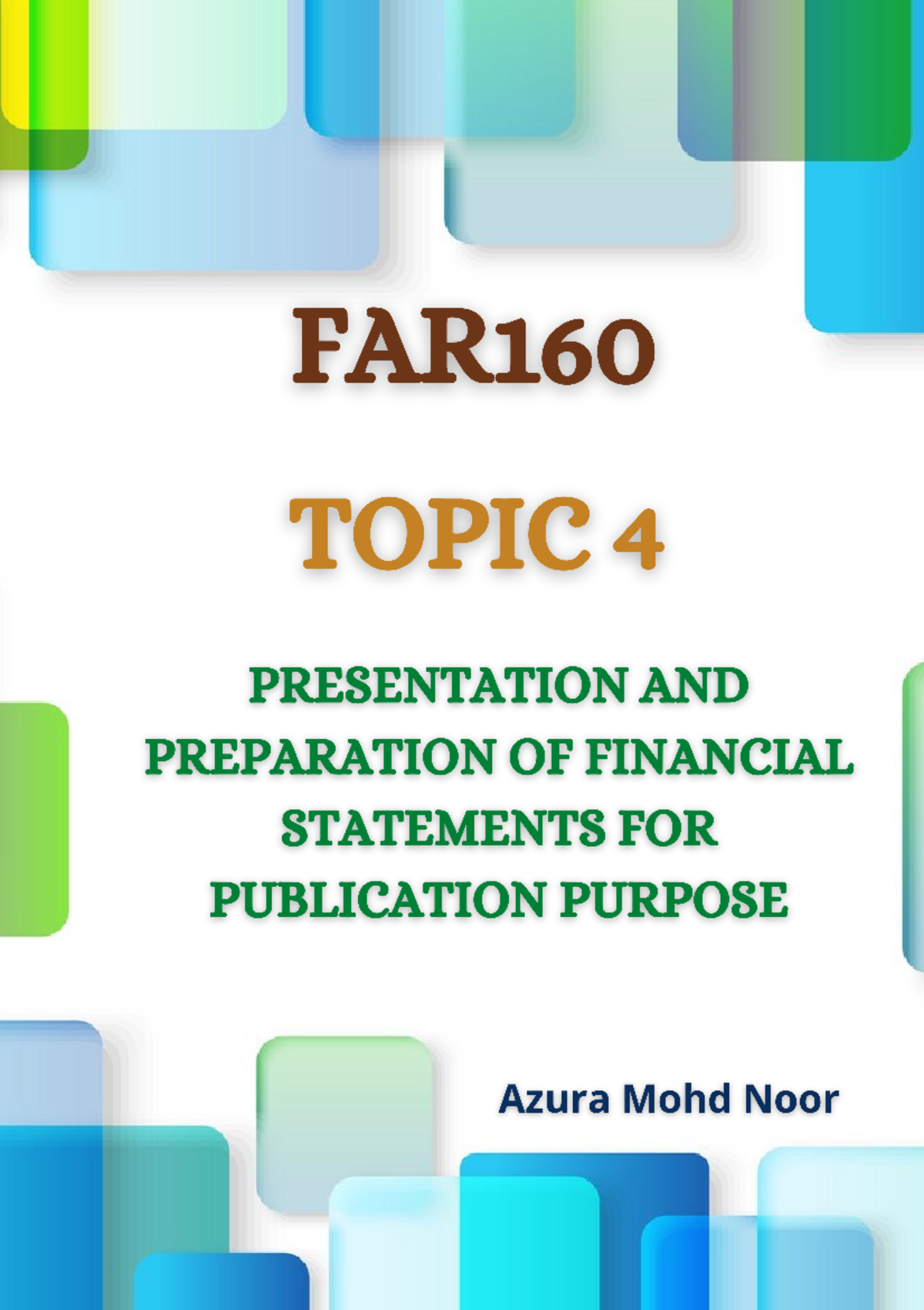 FAR160 Topic 4: Comprehensive Notes on Published Accounts and Financial ...