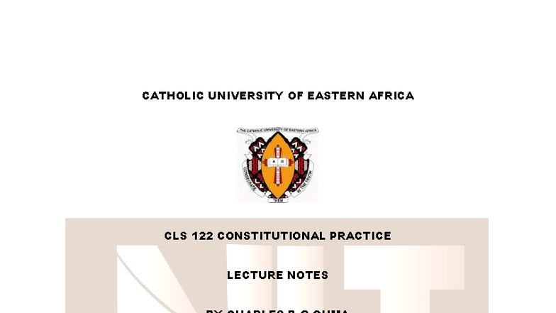 CLS 122 Constitutional Practice: Lecture Notes on Executive Power - Studocu