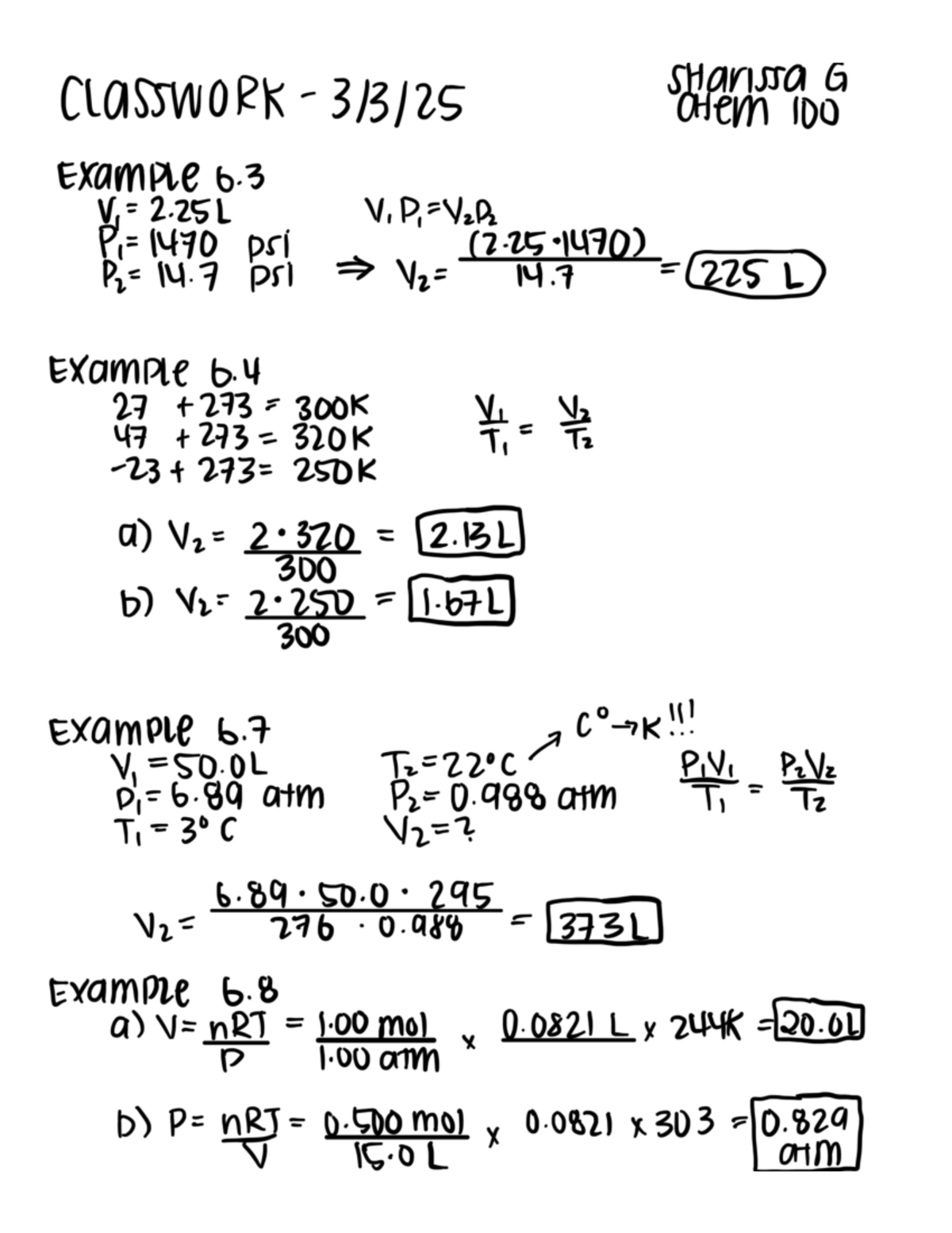 Classwork - Chemistry Examples and Exercises (CHEM 100) - Studocu