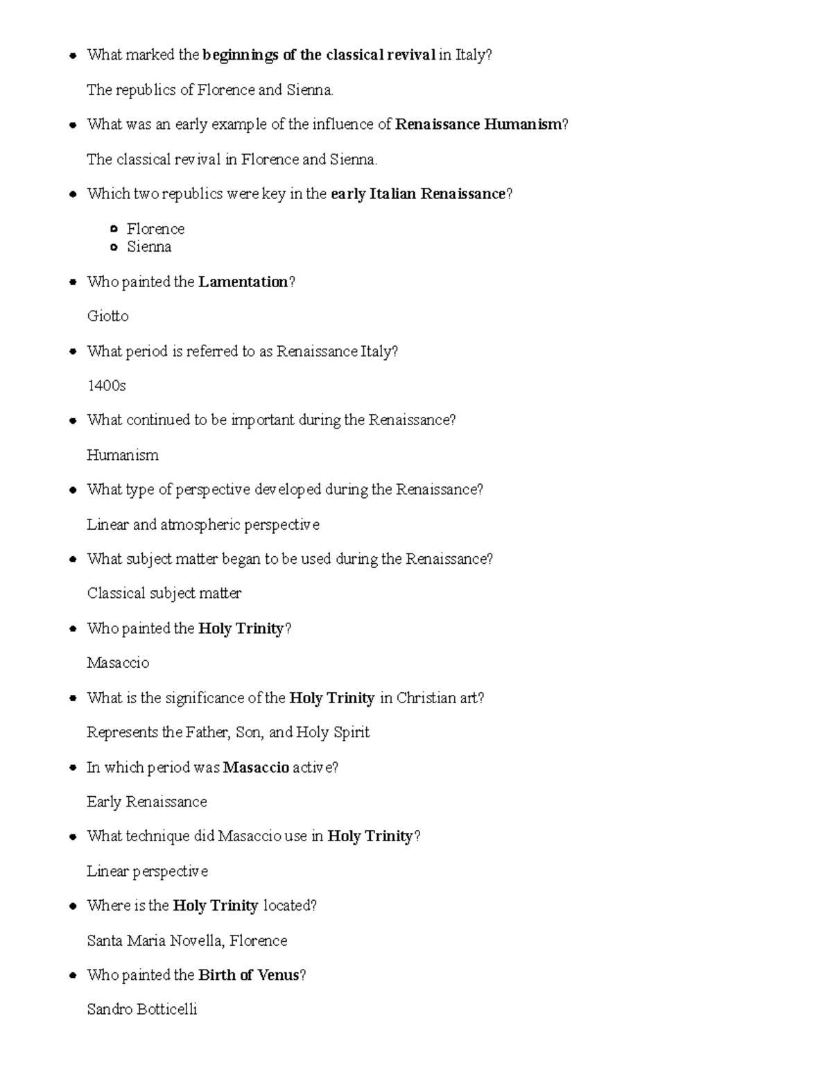 Renaissance Art: Key Works & Concepts Overview for Art History (AH101 ...