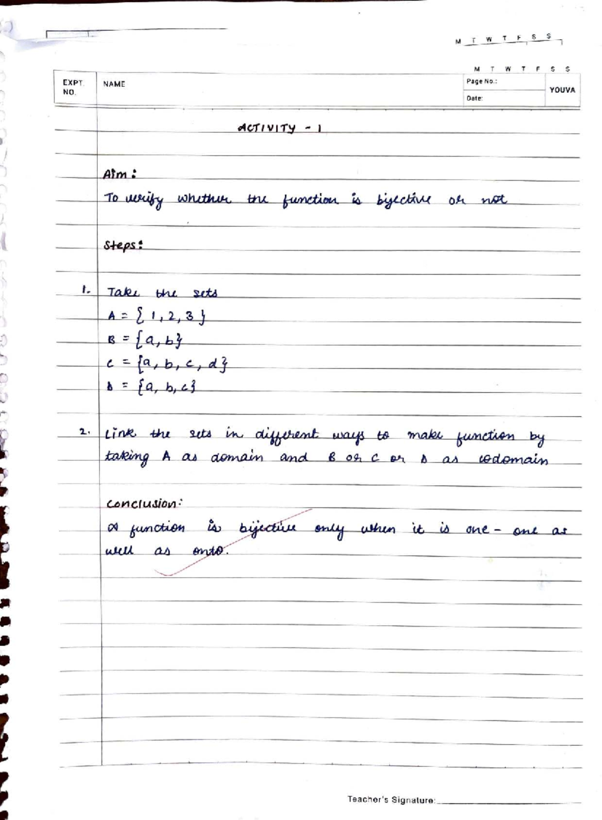 Math Practical File: MTWTFSS Experiments and Observations - Studocu