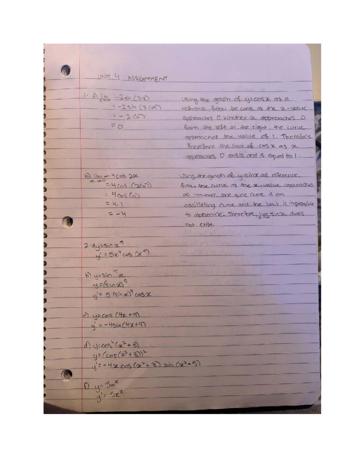 Unit 4 Assignment 1 - Limits, Functions, and Optimization Solutions ...