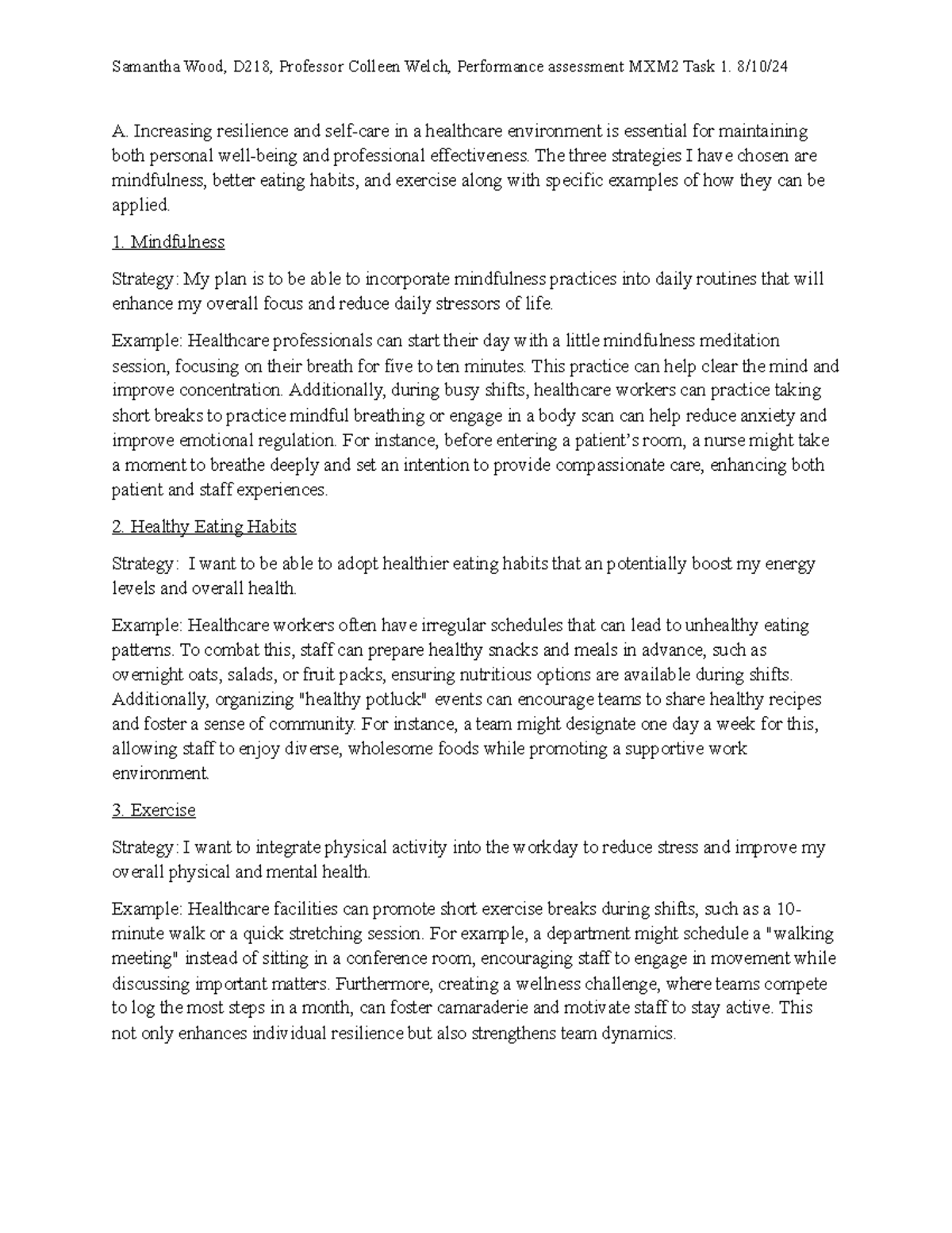 D218 Performance Assessment MXM2 Task 1: Enhancing Resilience in ...