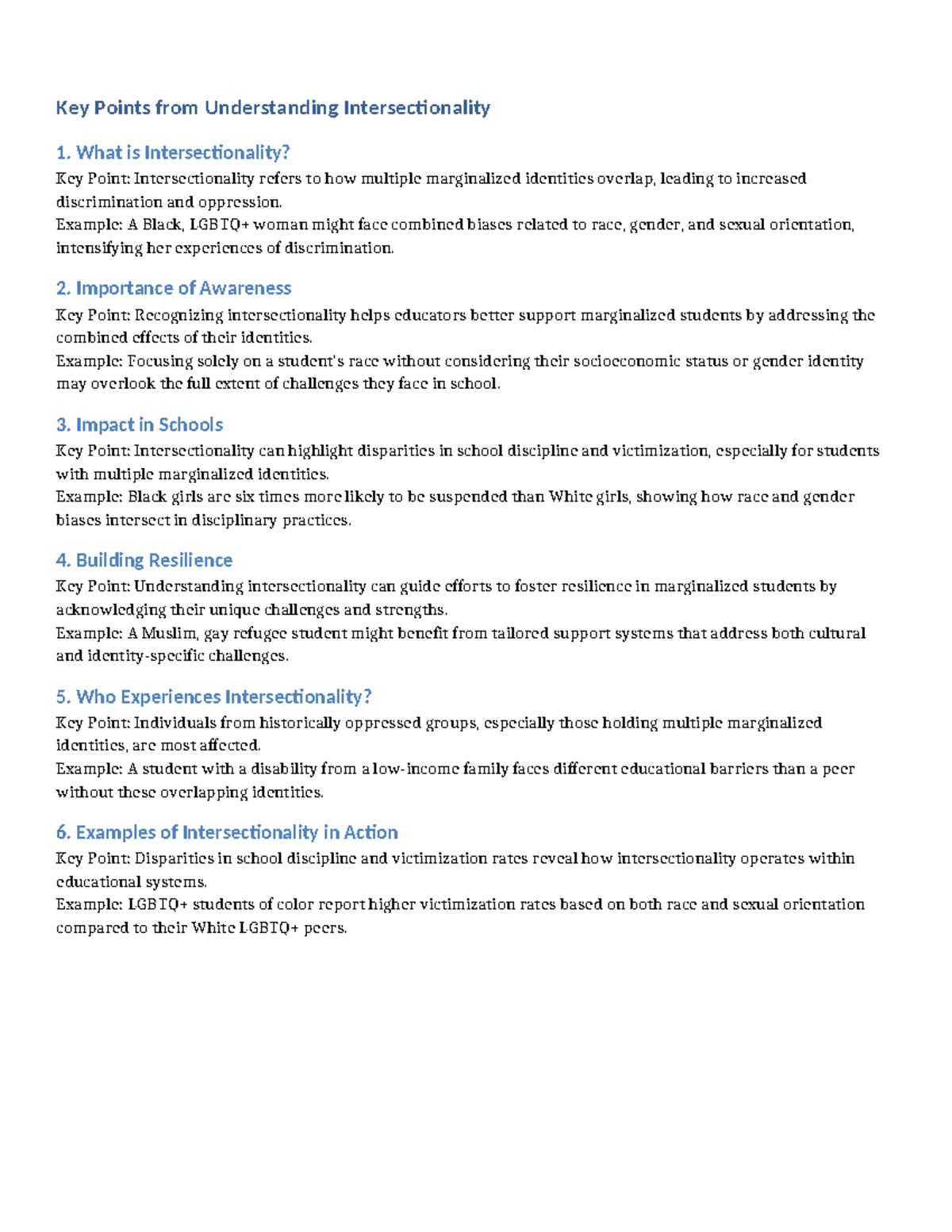 Understanding Intersectionality: Key Points and Implications - Studocu