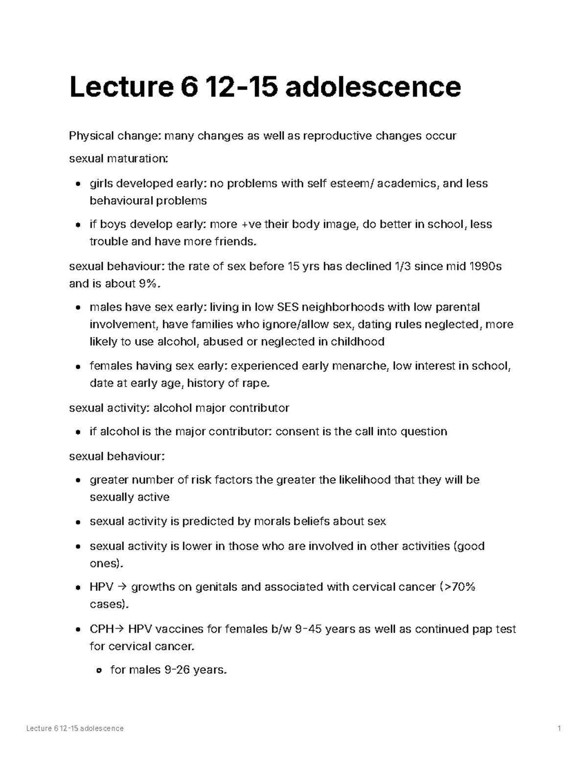 Lecture 6: Adolescence - Physical, Emotional, and Social Changes - Studocu