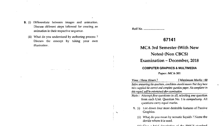 CGM 67141 - Computer Graphics & Multimedia Exam Notes (Dec 2018) - Studocu