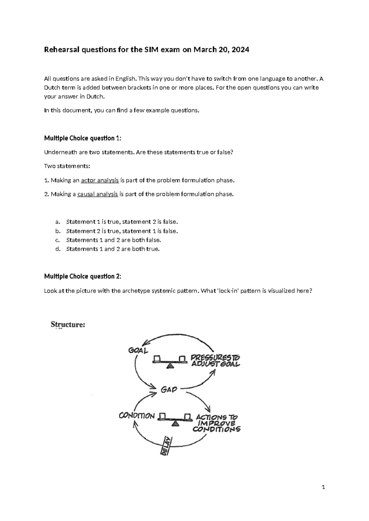 Rehearsal Questions for SIM Exam on March 20, 2024 - Version 2 ...